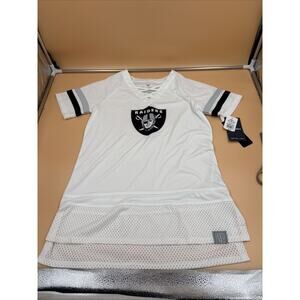 Las Vegas Raiders Fanatics Women's Lace-Up V-Neck Jersey Shirt White NWT Large
